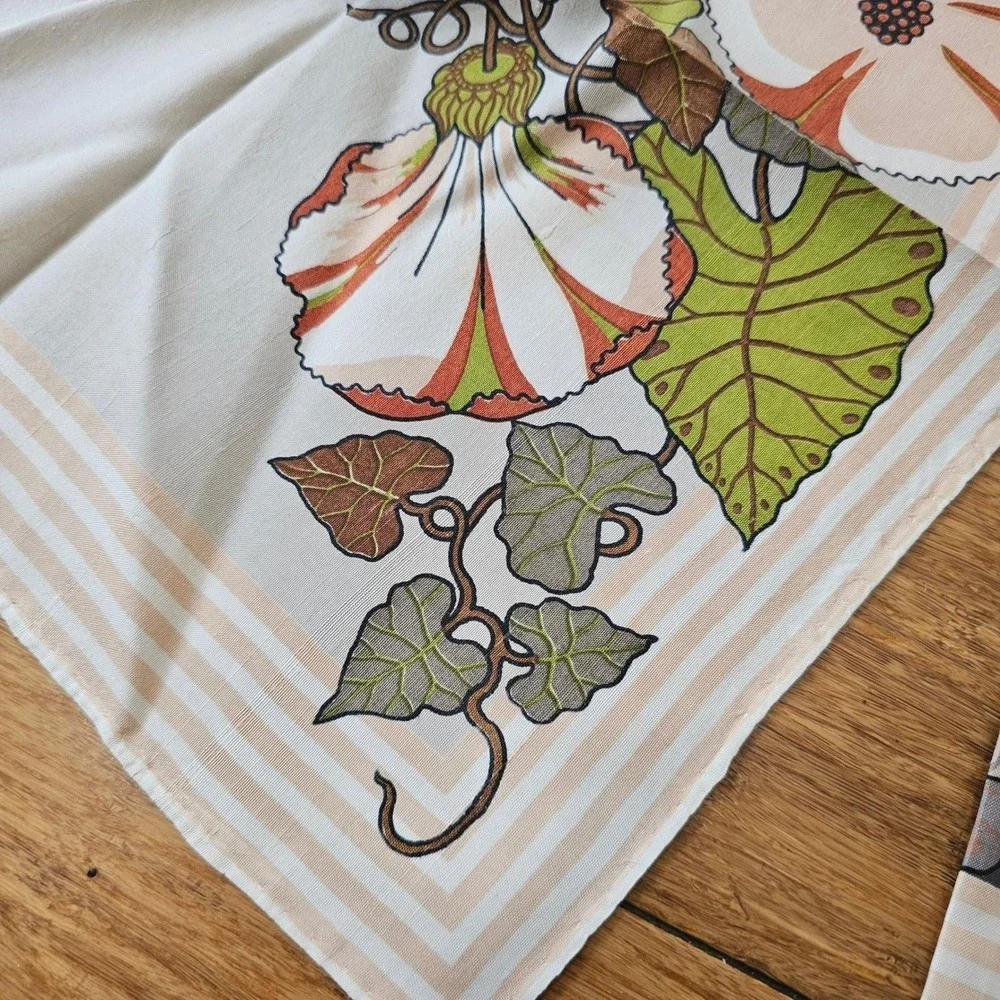 Vintage Jim Thompson Napkins Set of 7 Silk Floral MCM Mid Century Thai Silk RARE